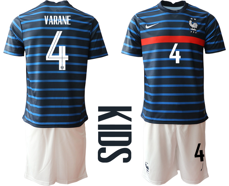 2021 France home Youth #4 soccer jerseys->youth soccer jersey->Youth Jersey